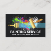 金ゴールド絵を描ブラシ絵を描(ばちゃばちゃ)跳ねる 名刺 (正面)