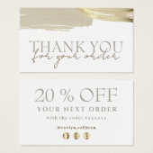 金ゴールド絵を描ブ感謝していシのストローク割引 (正面&裏面)