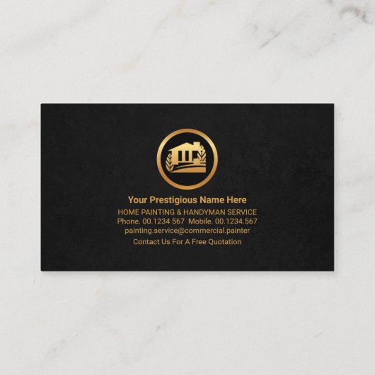 金ゴールド絵を描缶ホームローラーブ絵を描ラシ 名刺 (裏面)