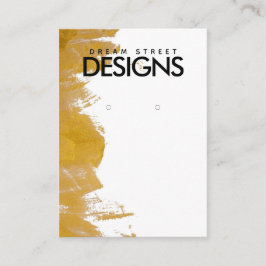 金ゴールド絵を描（ばちゃばちゃ）跳ねるイヤリング表示カード 名刺