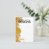 金ゴールド絵を描（ばちゃばちゃ）跳ねるイヤリング表示カード 名刺 (スタンド正面)