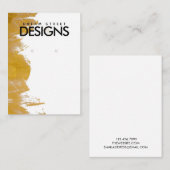 金ゴールド絵を描（ばちゃばちゃ）跳ねるイヤリング表示カード 名刺 (正面/裏面)