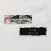 金ゴールド絵を描(ばちゃばちゃ)跳ねるソーシャルメディアInstagram スキニー名刺 (正面/裏面)