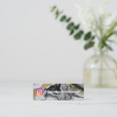 金ゴールド絵を描(ばちゃばちゃ)跳ねるソーシャルメディアInstagram スキニー名刺 (スタンド正面)
