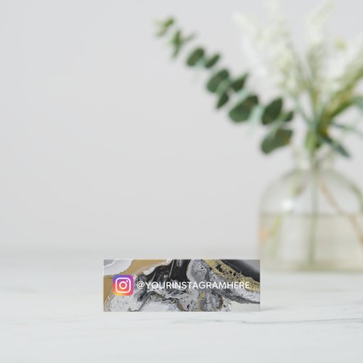 金ゴールド絵を描（ばちゃばちゃ）跳ねるソーシャルメディアInstagram スキニー名刺 (スタンド正面)