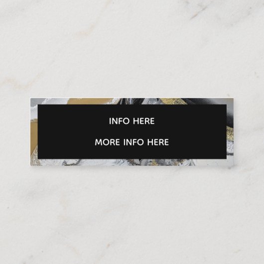 金ゴールド絵を描(ばちゃばちゃ)跳ねるソーシャルメディアInstagram スキニー名刺 (裏面)