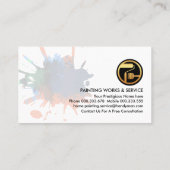 金ゴールド絵を描(ばちゃばちゃ)跳ねるホームブラシ 名刺 (裏面)