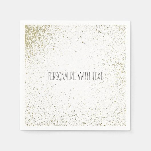 金ゴールド絵を描（ばちゃばちゃ）跳ねる スタンダードカクテルナプキン (正面)