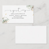 金ゴールド緑とユーカリの葉のレジストリ 名刺 (正面/裏面)