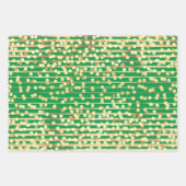 金ゴールド緑のストライプ紙吹雪エレガントのフォーマルパターン ラッピングペーパーシート (正面)