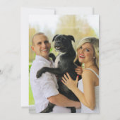 金ゴールド緑のトロピカル離れの日付を保存結婚する 招待状 (裏面)