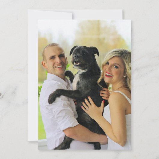 金ゴールド緑のトロピカル離れの日付を保存結婚する 招待状 (裏面)