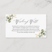 金ゴールド緑のブライダルシャワーウィッシングウェルインサート エンクロージャーカード (正面)