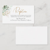 金ゴールド緑の枝エレガント白披露宴 エンクロージャーカード (正面/裏面)