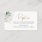 金ゴールド緑の枝エレガント白披露宴 エンクロージャーカード (正面)