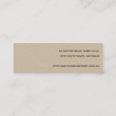 金ゴールド緑ユーカリ動物イヤリングスタッドディスプレイ スキニー名刺 (裏面)