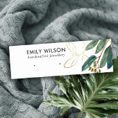 金ゴールド緑ユーカリ動物イヤリングスタッドディスプレイ スキニー名刺