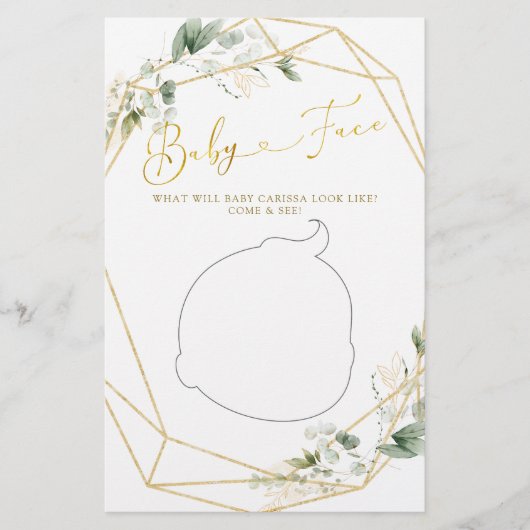 金ゴールド緑化幾何学ベビー開花ベビー顔 (正面)