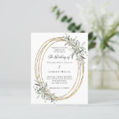 金ゴールド緑化結婚式招待状 (スタンド正面)