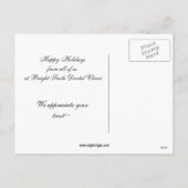 金ゴールド緑歯科ホリデーカード シーズンポストカード (裏面)