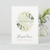 金ゴールド緑色動物用リースギフト券カード シーズンカード (スタンド正面)