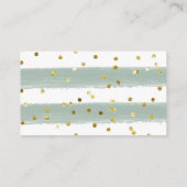 金ゴールド緑色幾何学赤ちゃんシャワーおむつラッフル エンクロージャーカード (裏面)