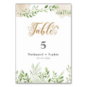 金ゴールド緑色水彩表札 テーブルナンバー (裏面)