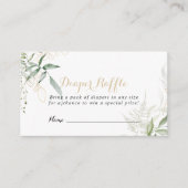 金ゴールド緑葉おむつラッフルチケット エンクロージャーカード (正面)