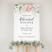 金ゴールド緑葉リハーサルディナーウェルカムサイン ポスター