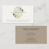 金ゴールド緑葉リースプロフェッショナルアポイントメント 名刺 (正面/裏面)