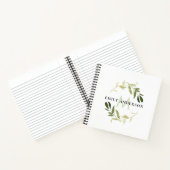 金ゴールド緑葉水色リースモノグラム ノートブック (内部)