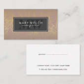 金ゴールド線の背景パターン 予約カード (正面/裏面)