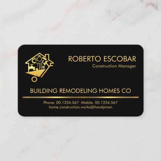 金ゴールド線ツール作成 名刺 (正面)