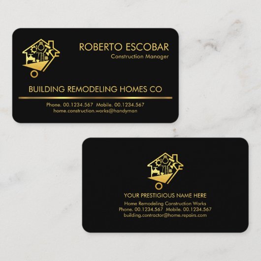 金ゴールド線ツール作成 名刺 (正面/裏面)