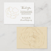 金ゴールド線バラ悔やみや弔慰サンキューカード ノートカード (正面/裏面)