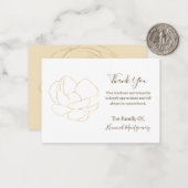 金ゴールド線バラ悔やみや弔慰サンキューカード ノートカード (正面/裏面インサイチュ)