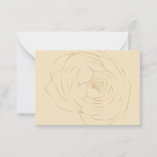 金ゴールド線バラ悔やみや弔慰サンキューカード ノートカード (裏面)