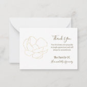 金ゴールド線バラ悔やみや弔慰サンキューカード ノートカード (正面)