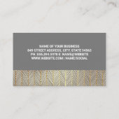 金ゴールド線パターン |グレー 名刺 (裏面)