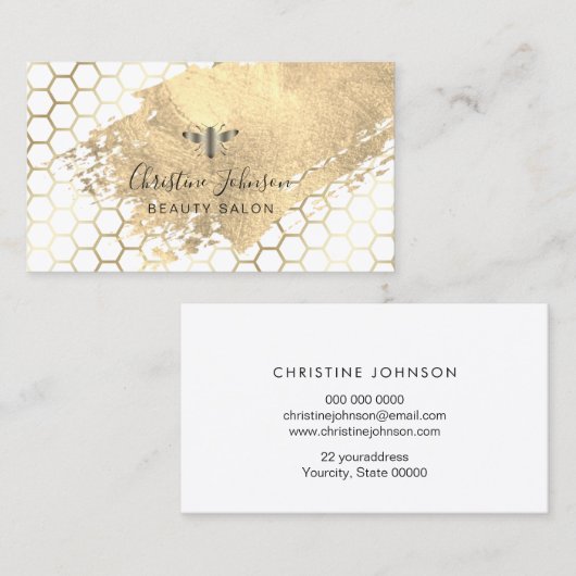 金ゴールド線フェイクのロ絵を描グ 名刺 (正面/裏面)