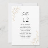 金ゴールド線フローラテーブル番号座席表 招待状 (正面)