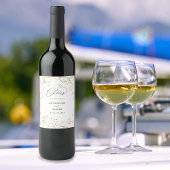 金ゴールド線フローラ結婚ズ ワインラベル