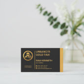 金ゴールド線ボタン列タクシードライバ 名刺 (スタンド正面)