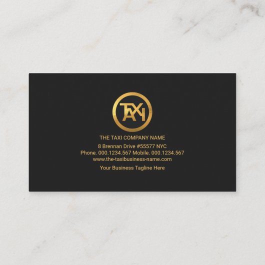 金ゴールド線ボタン列タクシードライバ 名刺 (裏面)