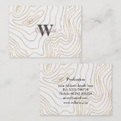 金ゴールド線ミニマモダンリスト手描きデザイン 名刺 (正面/裏面)