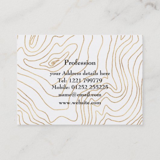 金ゴールド線ミニマモダンリスト手描きデザイン 名刺 (裏面)