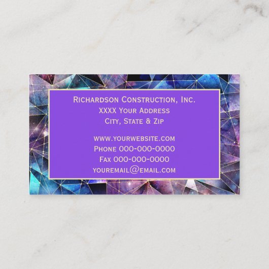 金ゴールド線付き宇宙幾何学 名刺 (裏面)