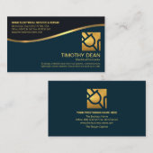 金ゴールド線波層金ゴールド電源プラグ電気技師 名刺 (正面/裏面)