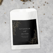 金ゴールド線結婚付きフローラ – 黒 フェイバーバッグ