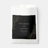 金ゴールド線結婚付きフローラ – 黒 フェイバーバッグ (正面)